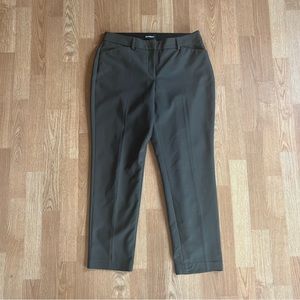 Express Mid Rise Publicist Ankle Pant, Olive, Size 10